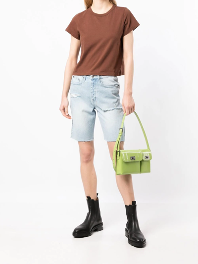 Ksubi Brooklyn Sense Ripped Denim Bermuda Shorts In Blue
