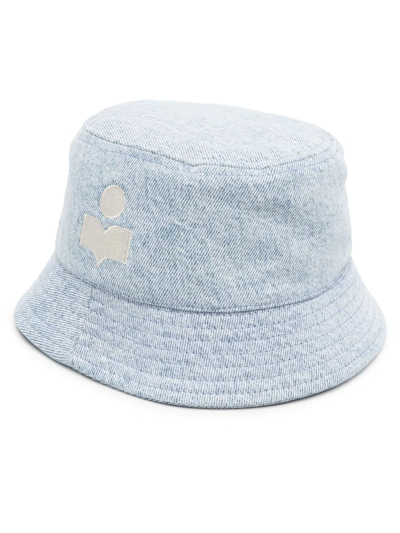 Shop Isabel Marant Hailey Logo-embroidered Hat In Blue