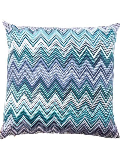 Shop Missoni Jarris Zigzag-print Cushion In Grey