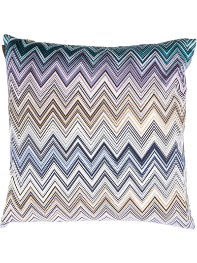 Shop Missoni Jarris Zigzag-print Cushion In Grey