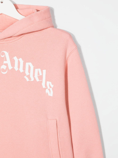 Shop Palm Angels Logo Pullover Hoodie In Rosa