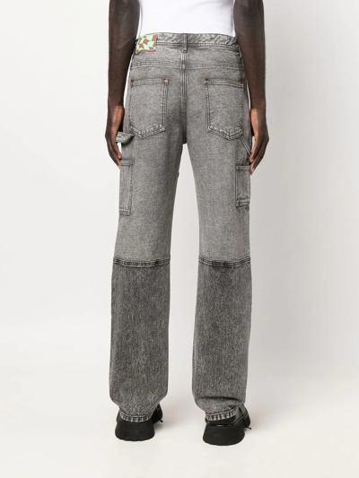 Shop Andersson Bell Two-tone Washed Jeans In Grau