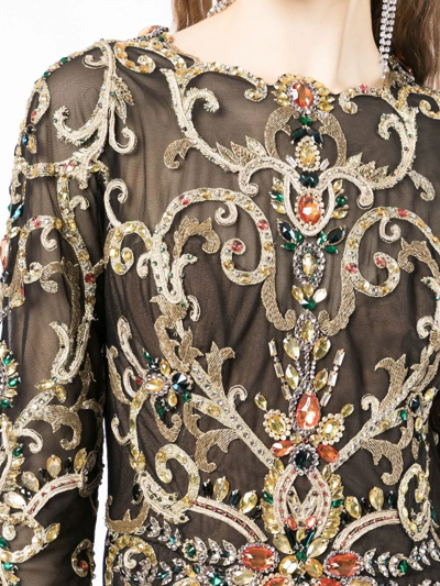 Shop Zuhair Murad Crystal-embellished Baroque Dress In Schwarz