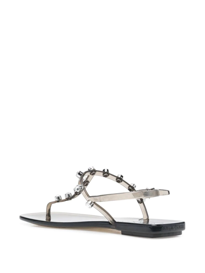 Shop Sergio Rossi Jelly Crystal-embellished Sandals In Grau