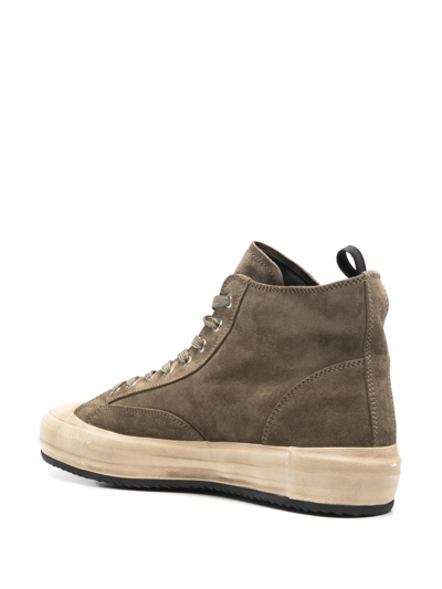Officine Creative High-top Suede Sneakers In Green