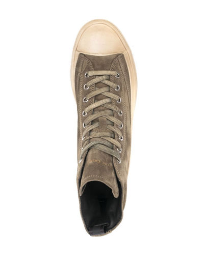 Officine Creative High-top Suede Sneakers In Green