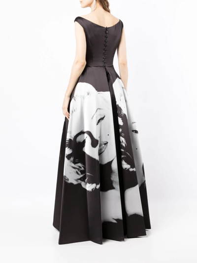Shop Isabel Sanchis Marilyn Monroe-print Ball Gown In Schwarz