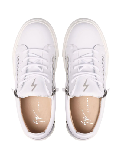 Giuseppe Zanotti Frankie Low-top Leather Sneakers In White