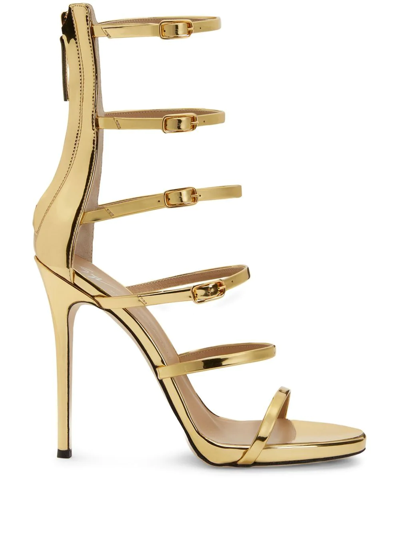 Shop Giuseppe Zanotti Margaret Multi-strap Sandals In Gold