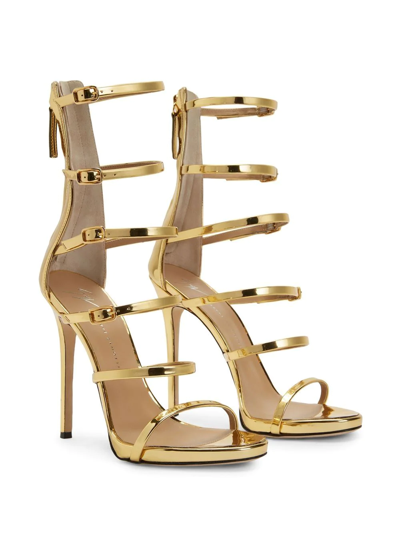 Shop Giuseppe Zanotti Margaret Multi-strap Sandals In Gold