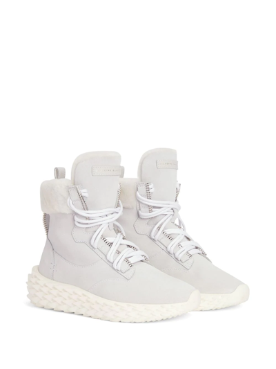 Shop Giuseppe Zanotti Urchin Hi-top Sneakers In White