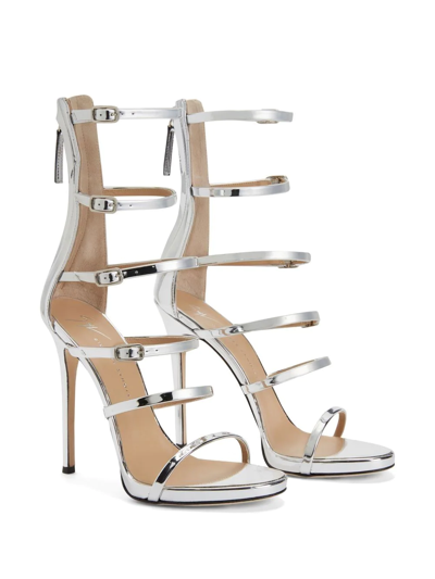 Shop Giuseppe Zanotti Margaret Multi-strap Sandals In Grey