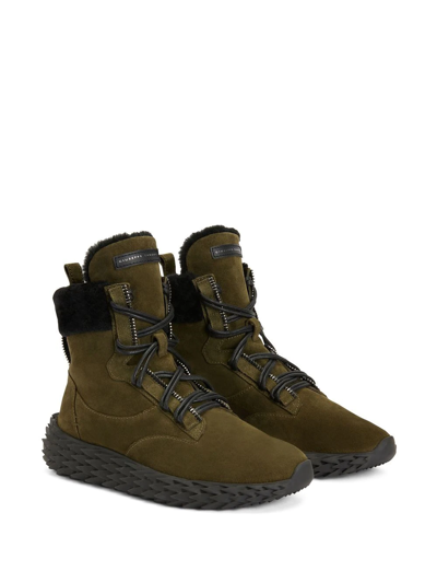 Shop Giuseppe Zanotti Urchin High-top Sneaker Boots In Green