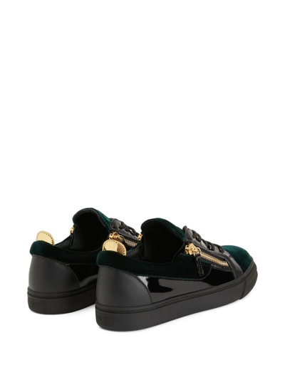 Shop Giuseppe Zanotti Frankie Velvet Low-top Sneakers In Green