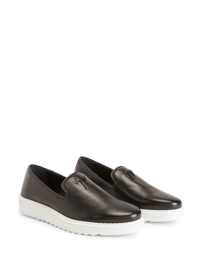 Shop Giuseppe Zanotti Klaus Leather Loafers In Black