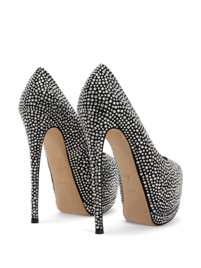 Shop Giuseppe Zanotti Sharon 140mm Rhinestone-embellished Heels In Black