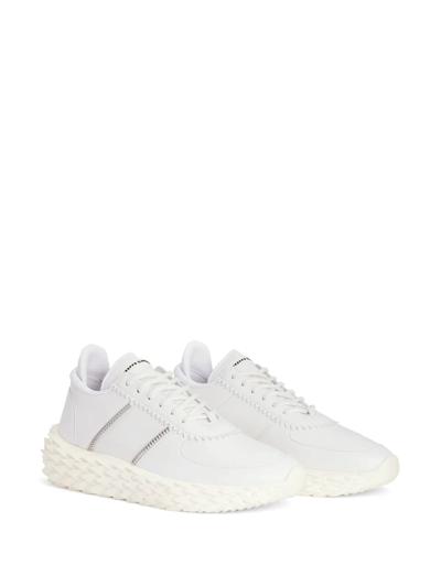 Shop Giuseppe Zanotti Urchin Textured Sole Sneakers In White