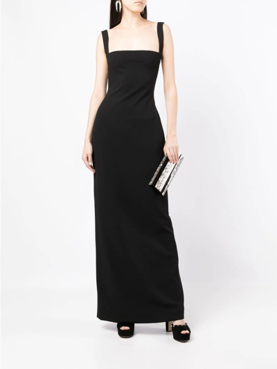 Shop Solace London Square-neck Sleeveless Gown In Schwarz