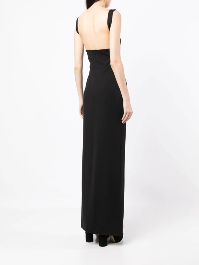 Shop Solace London Square-neck Sleeveless Gown In Schwarz