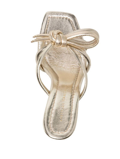 Shop Loeffler Randall Margi Knot 80mm Sandals In Gold