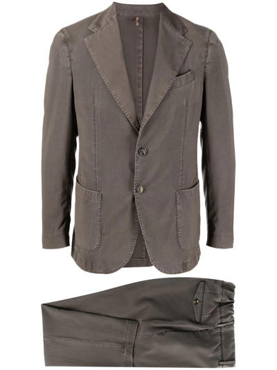 Shop Dell'oglio Single-breasted Wool Suit In Grau
