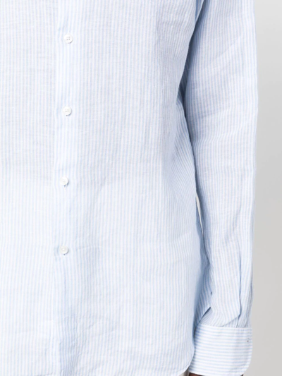 Shop Dell'oglio Button-up Linen Shirt In Blau