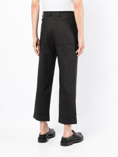 Shop Onefifteen X Anowhereman Cropped Trousers In Black