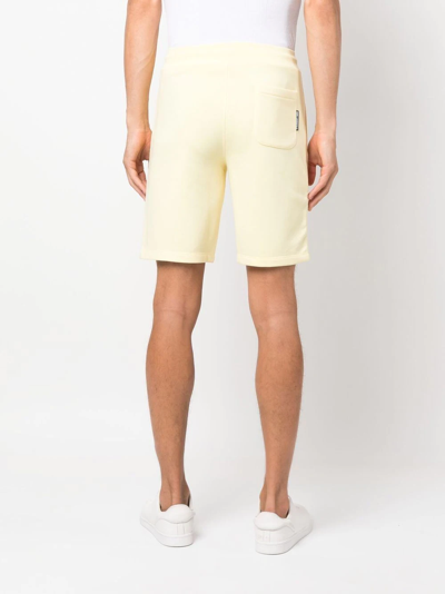 Shop Karl Lagerfeld Logo-patch Jogger Shorts In Gelb