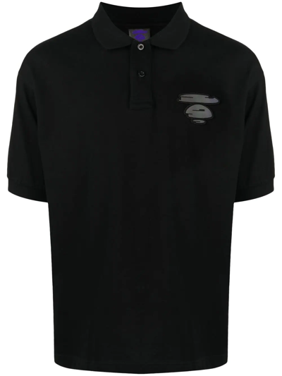 Shop Aape By A Bathing Ape Graphic-print Polo Shirt In Schwarz
