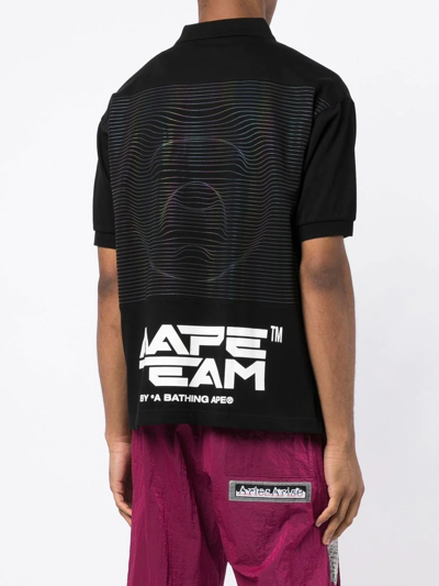Shop Aape By A Bathing Ape Graphic-print Polo Shirt In Schwarz