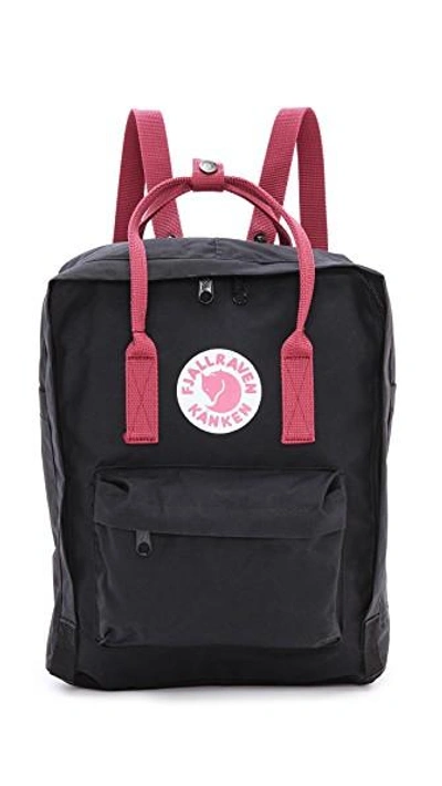 Shop Fjall Raven Kanken Backpack In Black/ox Red