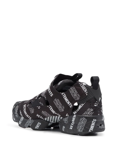 Shop Vetements Logo-print Slip-on Sneakers In Black