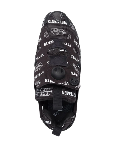 Shop Vetements Logo-print Slip-on Sneakers In Black