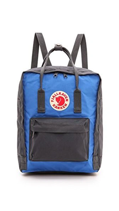 Shop Fjall Raven Kanken Backpack In Graphite/un Blue