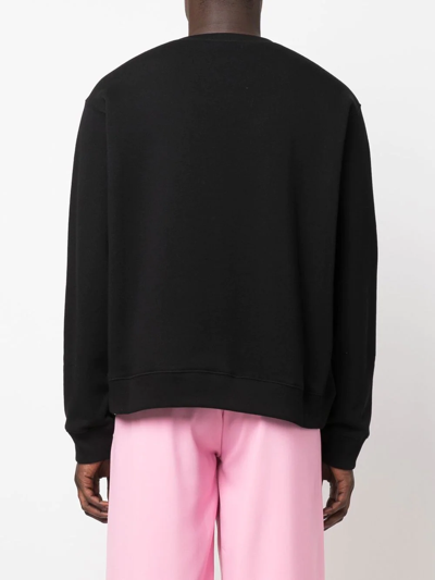 Shop Gucci Logo-print Cotton Sweatshirt In Schwarz
