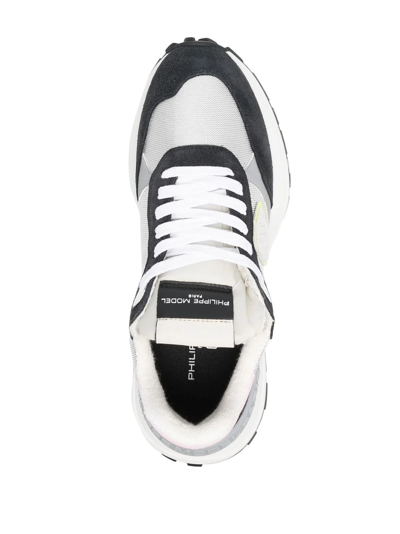 Shop Philippe Model Paris Logo-patch Panelled Sneakers In Grey
