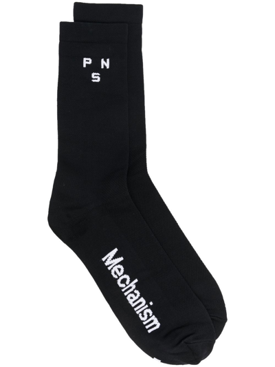 Shop Pas Normal Studios 'mechanism' Logo-intarsia Socks In Schwarz