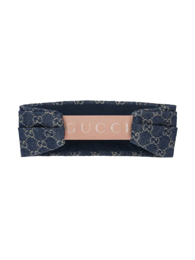 Shop Gucci Gg Supreme-print Hair Band In Blau