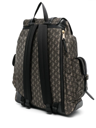 Shop Jimmy Choo Monogram-pattern Backpack In Schwarz