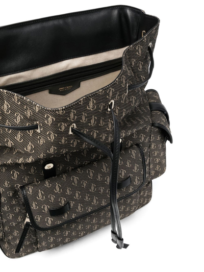 Shop Jimmy Choo Monogram-pattern Backpack In Schwarz