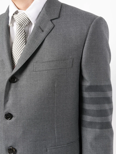 Shop Thom Browne 4-bar Stripe Notched Lapels Blazer In Grau