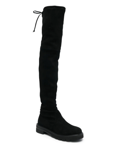 Stuart Weitzman Lowland Lift Thigh-high Boots In Schwarz