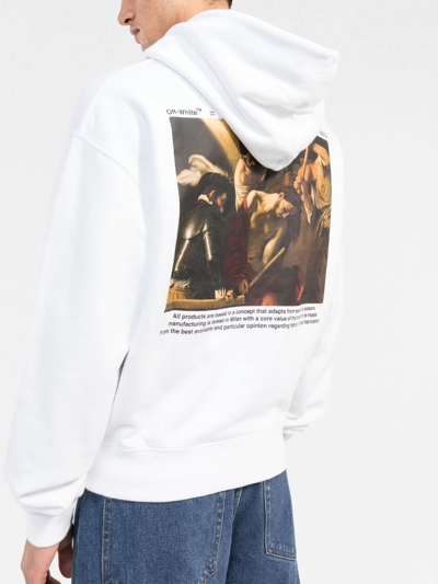 Shop Off-white Caravaggio-print Hoodie In Weiss