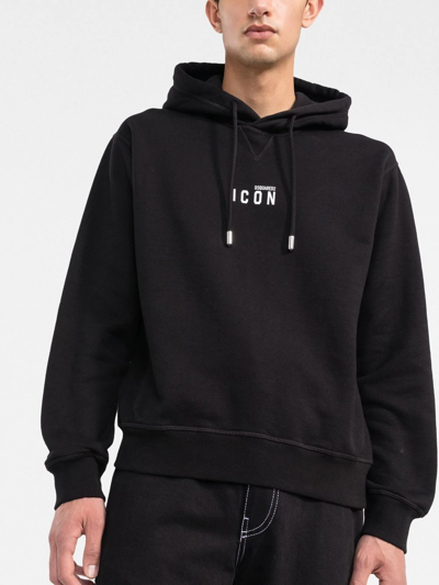 Dsquared2 Logo Hoodie In Schwarz