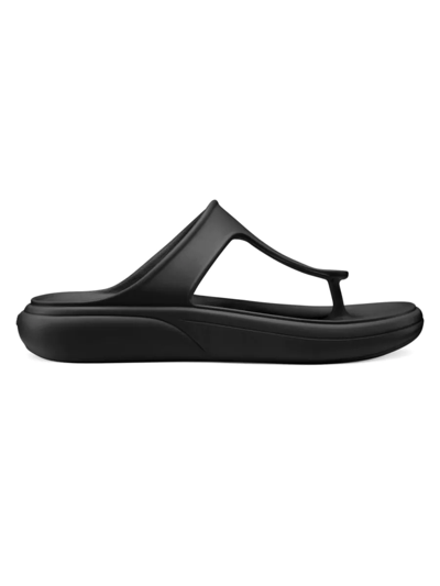 Shop Stuart Weitzman Women's Stuflex T-strap Sandals In Black