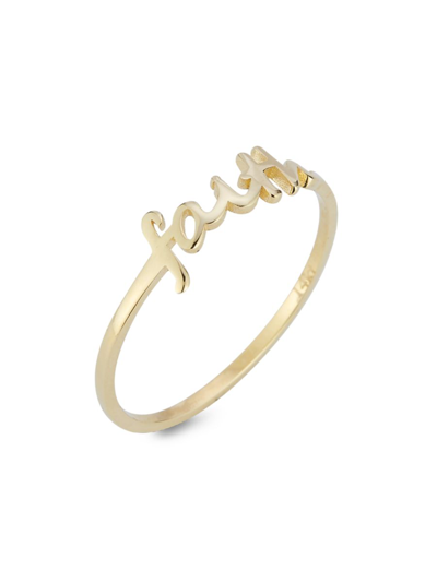 Saks Fifth Avenue Women's 14k Yellow Gold Faith Ring In Yellow Gold