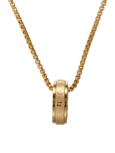 Shop Eye Candy La Men's 2-piece Jayden Titanium Ring Pendant Chain Necklace In Neutral