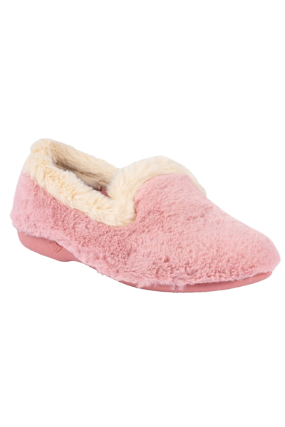 Shop Lunar Womens/ladies Shake Faux Fur Trim Slippers In Pink