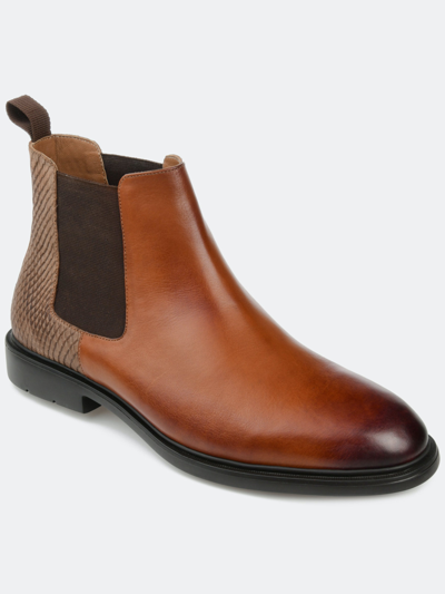 Shop Thomas & Vine Thomas And Vine  Oswald Plain Toe Chelsea Boot In Brown