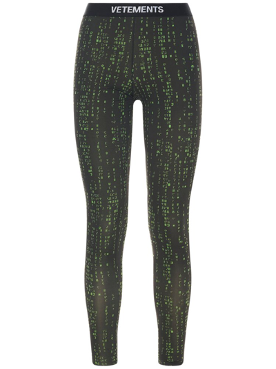 Shop Vetements Code Printed Leggings In Multi